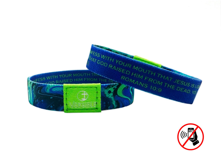 Versible® Wristbands - Cosmic Tide / Romans 10:9