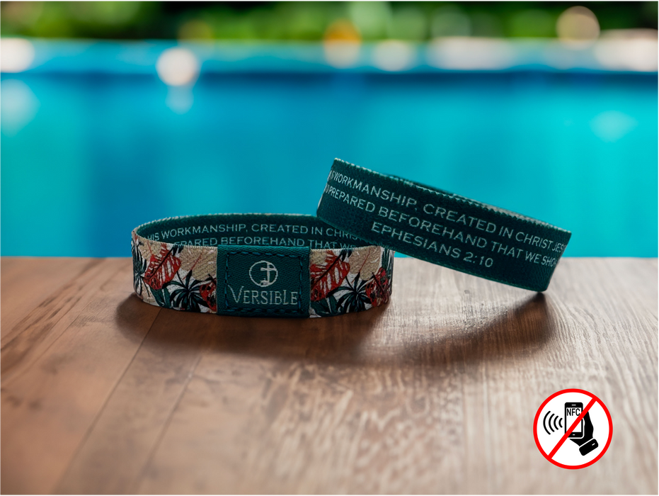 Versible® Wristbands - Tropical Palms / Ephesians 2:10