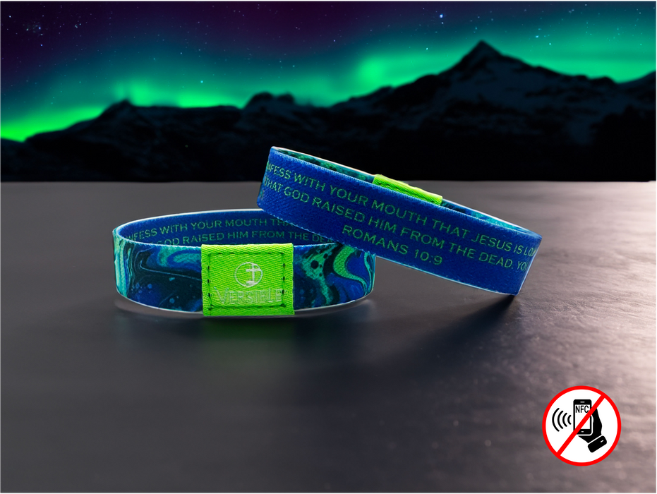 Versible® Wristbands - Cosmic Tide / Romans 10:9