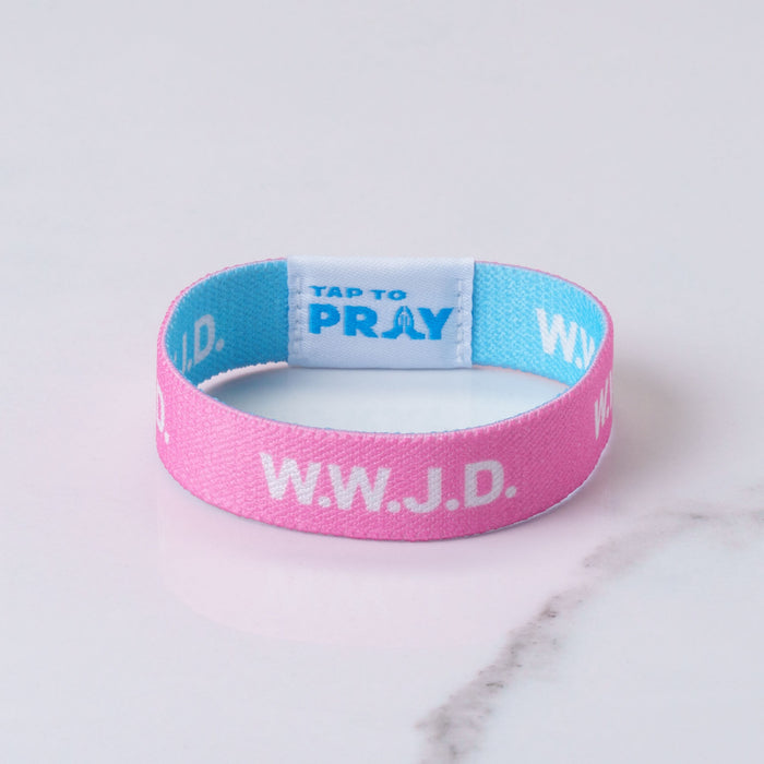 Tap to Pray™ Wristbands - Blue & PInk WWJD