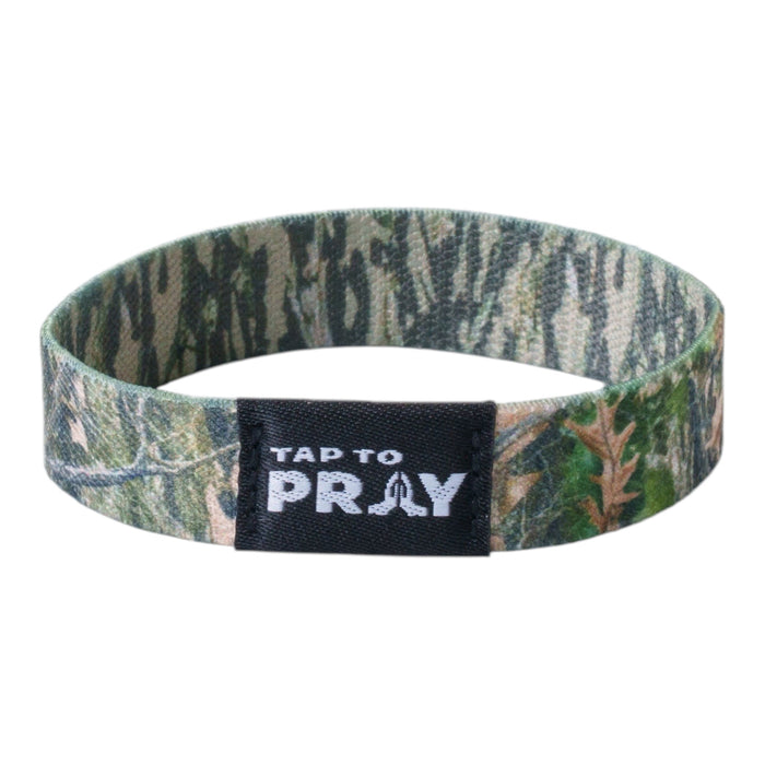 Tap To Pray® Wristband – Forest & Tree Bark Camo