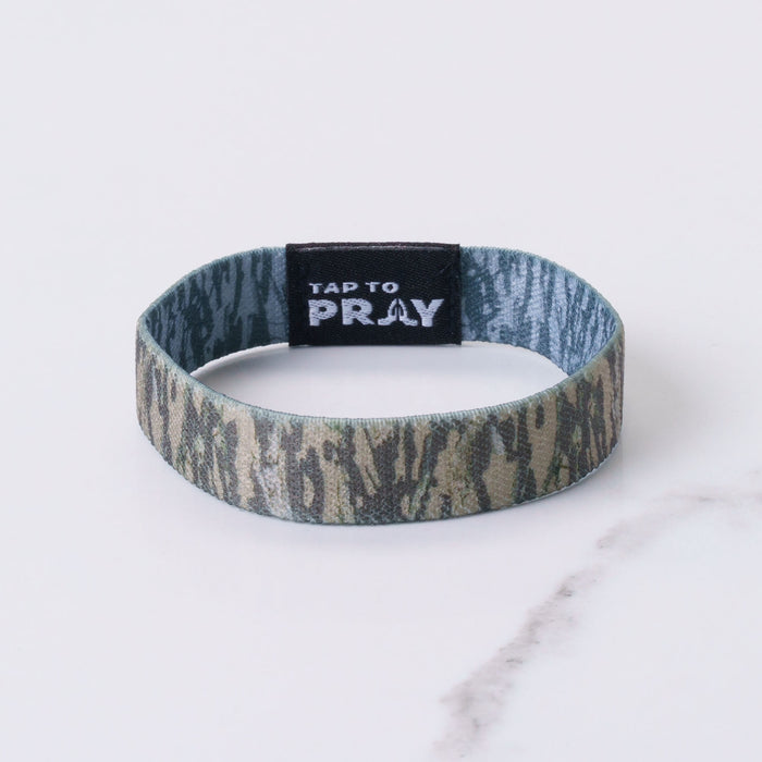 Tap To Pray™ Wristbands - Tree Bark Camo Brown & Grey