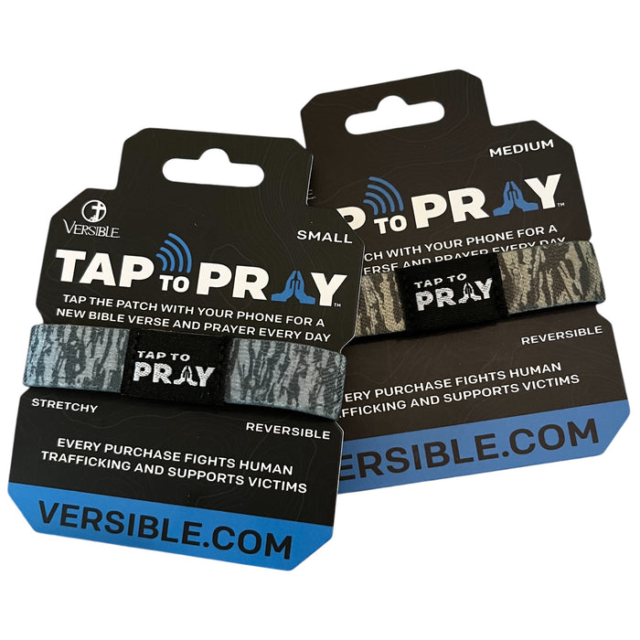 Tap To Pray™ Wristbands - Tree Bark Camo Brown & Grey