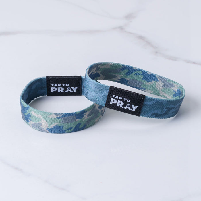 Tap To Pray™ Wristbands - Green & Charcoal Camo