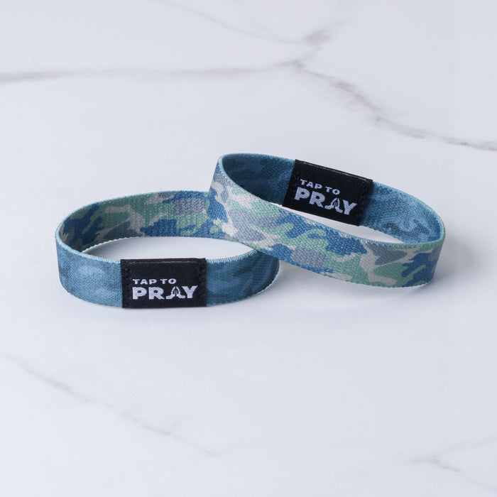 Tap To Pray™ Wristbands - Green & Charcoal Camo
