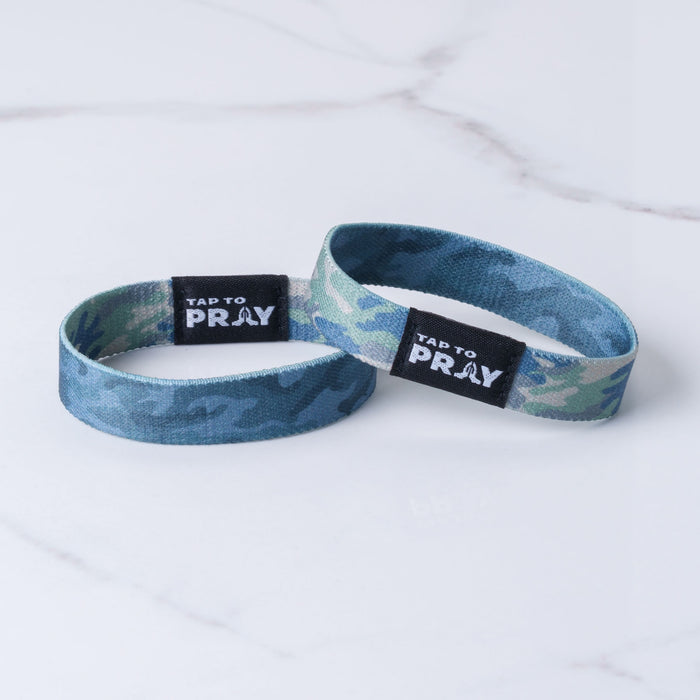 Tap To Pray™ Wristbands - Green & Charcoal Camo