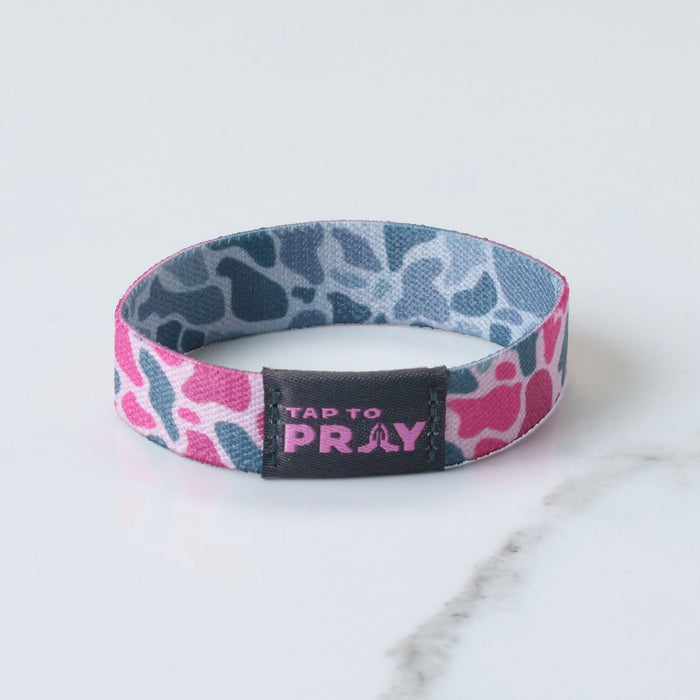 Tap To Pray™ Wristbands - River Rock Camo Pink & Ash