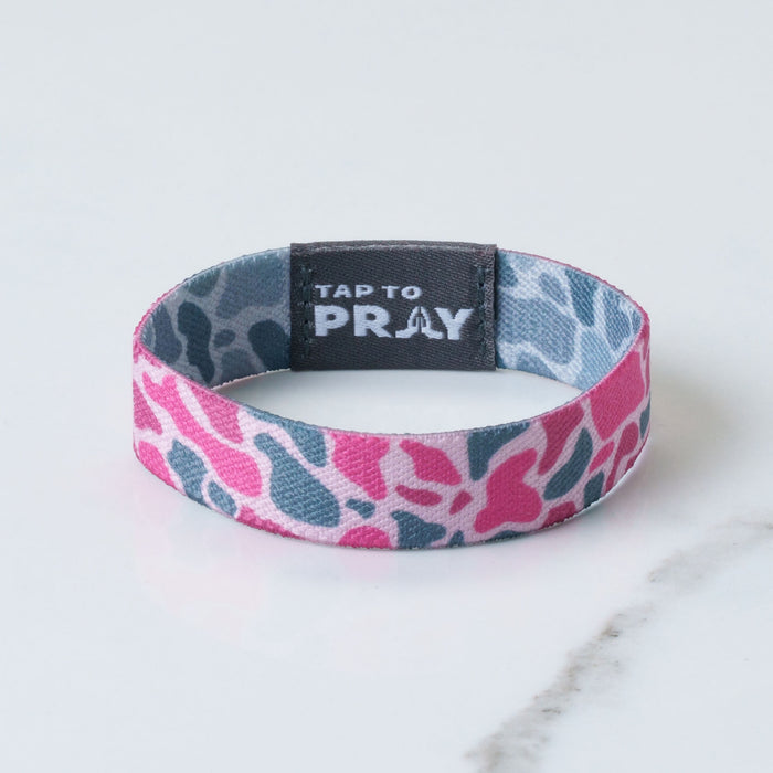 Tap To Pray™ Wristbands - River Rock Camo Pink & Ash