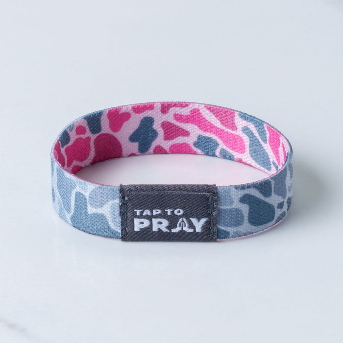Tap To Pray™ Wristbands - River Rock Camo Pink & Ash