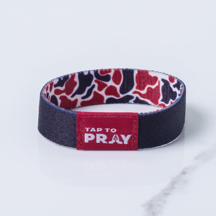 Tap To Pray™ Wristbands - Team Camo - Maroon & Black