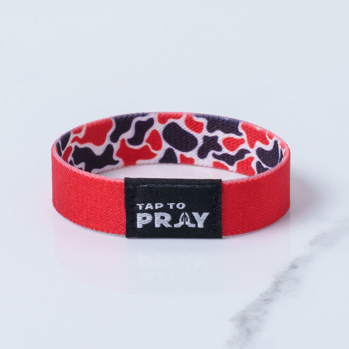 Tap To Pray™ Wristbands - Team Camo - Red & Black