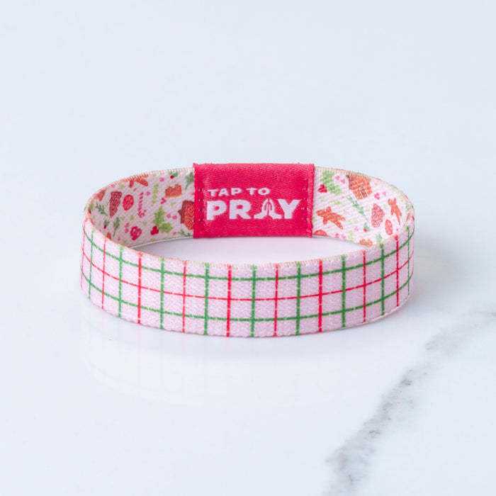 Tap To Pray™ Wristbands - Peppermint Plaid