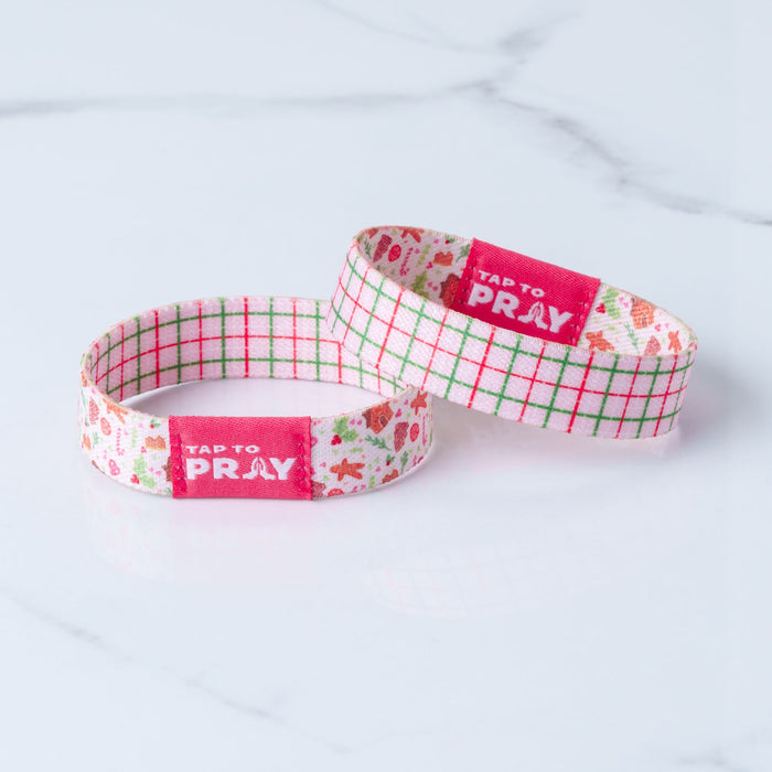 Tap To Pray™ Wristbands - Peppermint Plaid