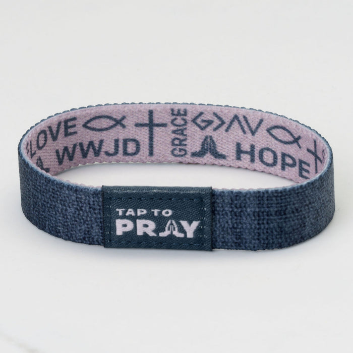 Tap To Pray® Wristband – Symbols of Faith - Taupe