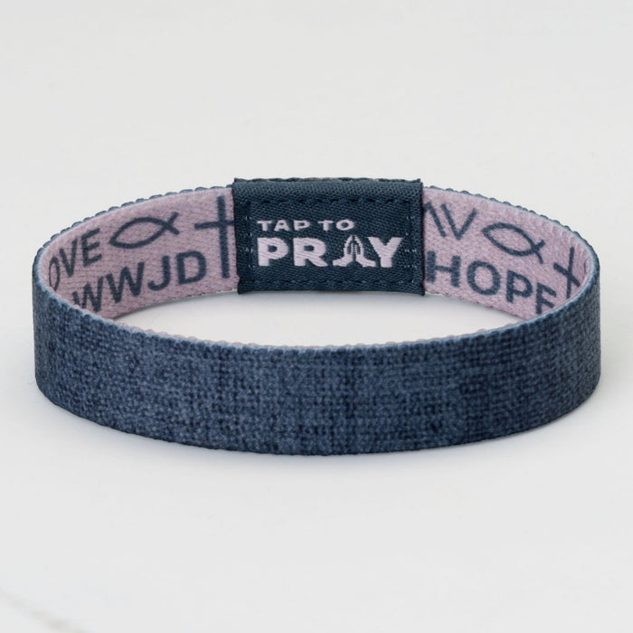 Tap To Pray® Wristband – Symbols of Faith - Taupe
