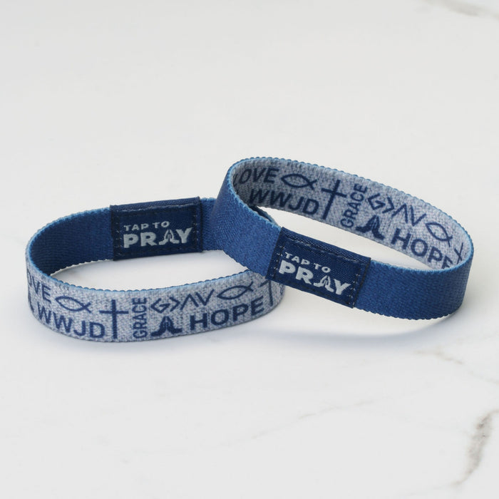 Tap To Pray® Wristband – Symbols of Faith - Navy