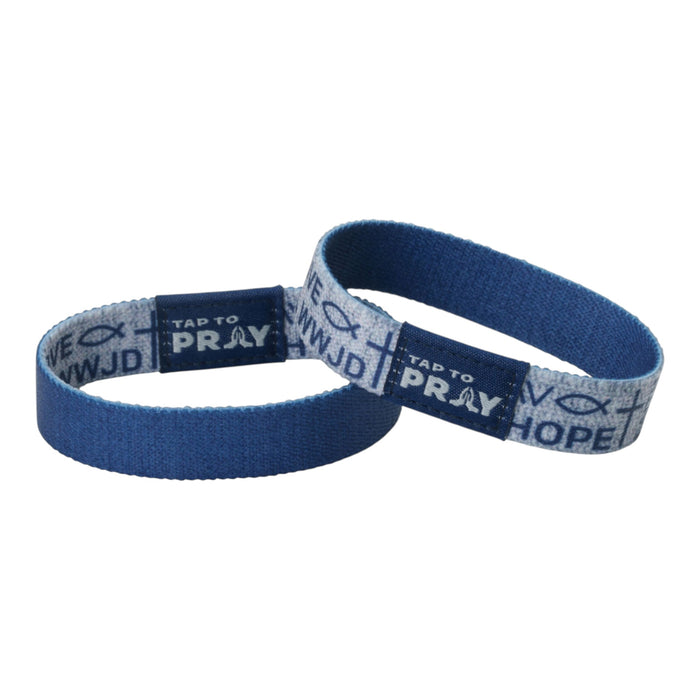 Tap To Pray® Wristband – Symbols of Faith - Navy