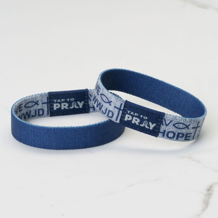 Tap To Pray® Wristband – Symbols of Faith - Navy
