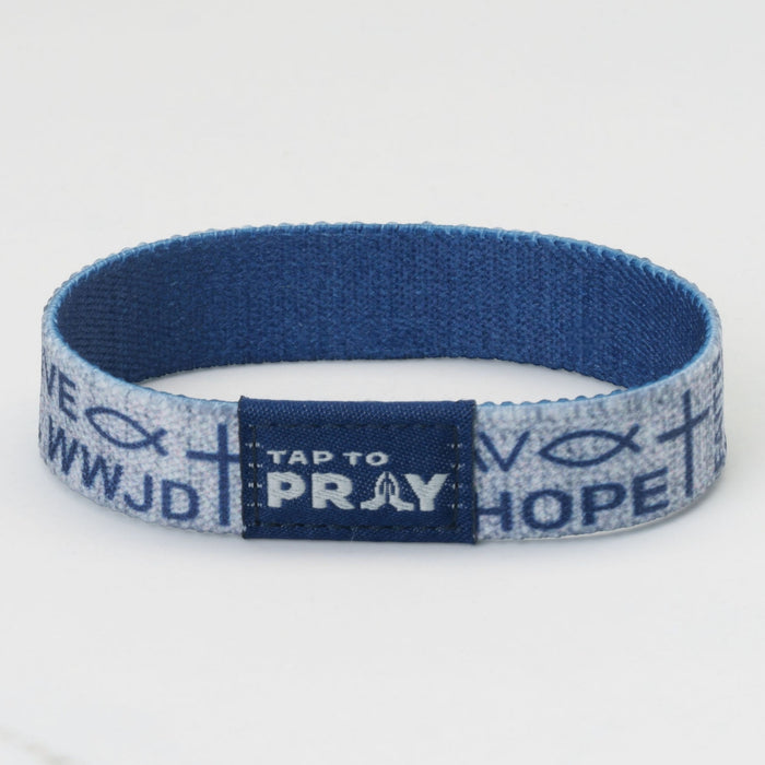 Tap To Pray® Wristband – Symbols of Faith - Navy