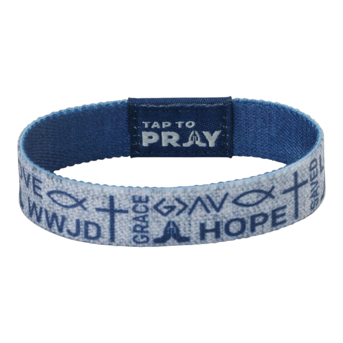 Tap To Pray® Wristband – Symbols of Faith - Navy
