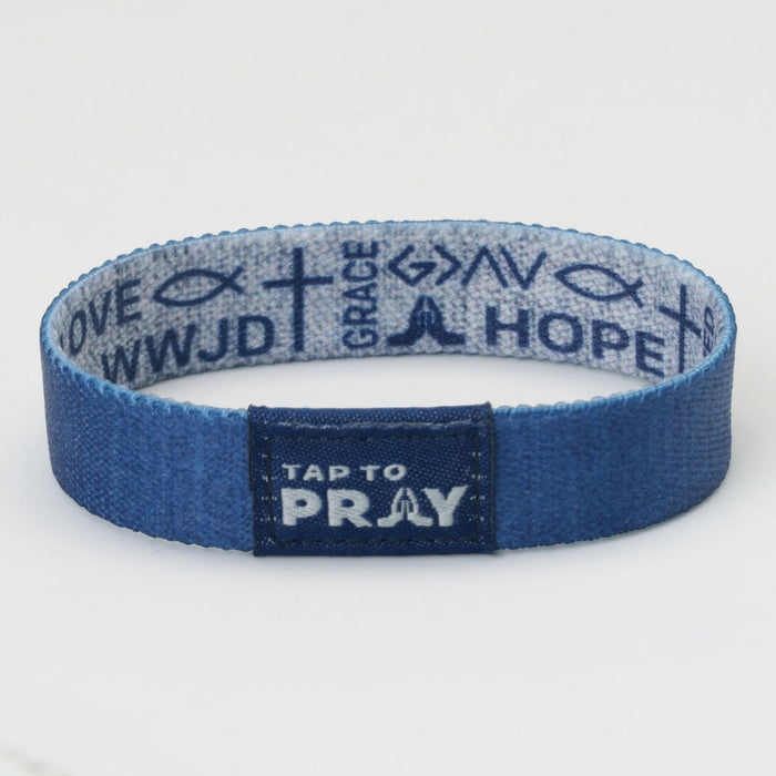 Tap To Pray® Wristband – Symbols of Faith - Navy