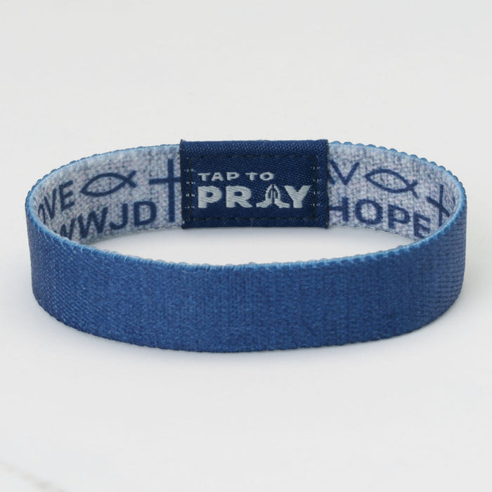 Tap To Pray® Wristband – Symbols of Faith - Navy