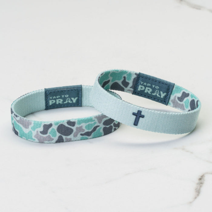 Tap To Pray® Wristband – River Rock Camo - Mint