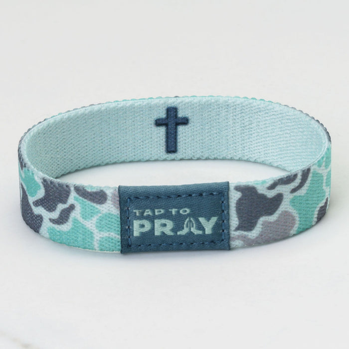Tap To Pray® Wristband – River Rock Camo - Mint