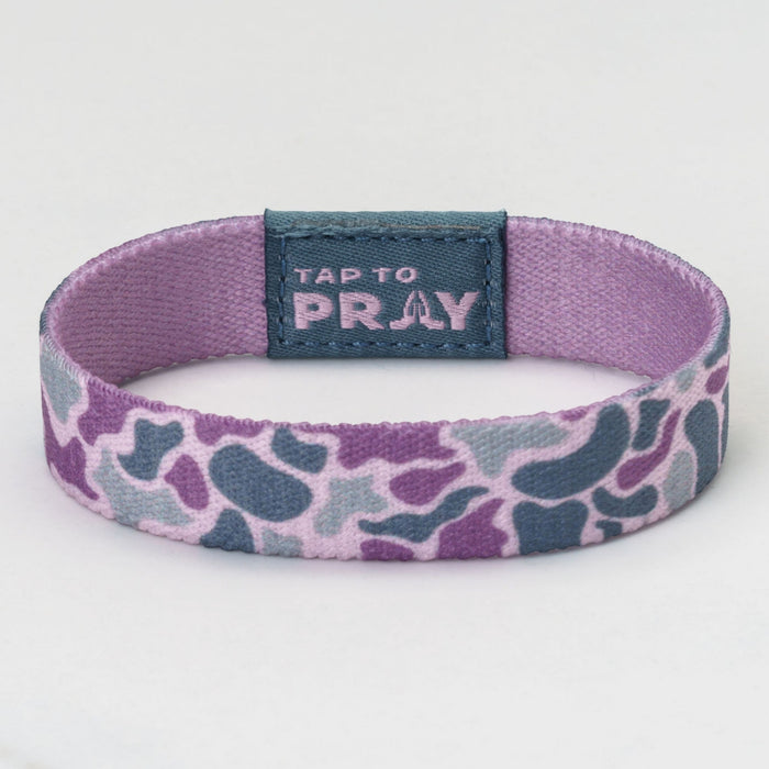 Tap To Pray® Wristband – River Rock Camo - Lilac