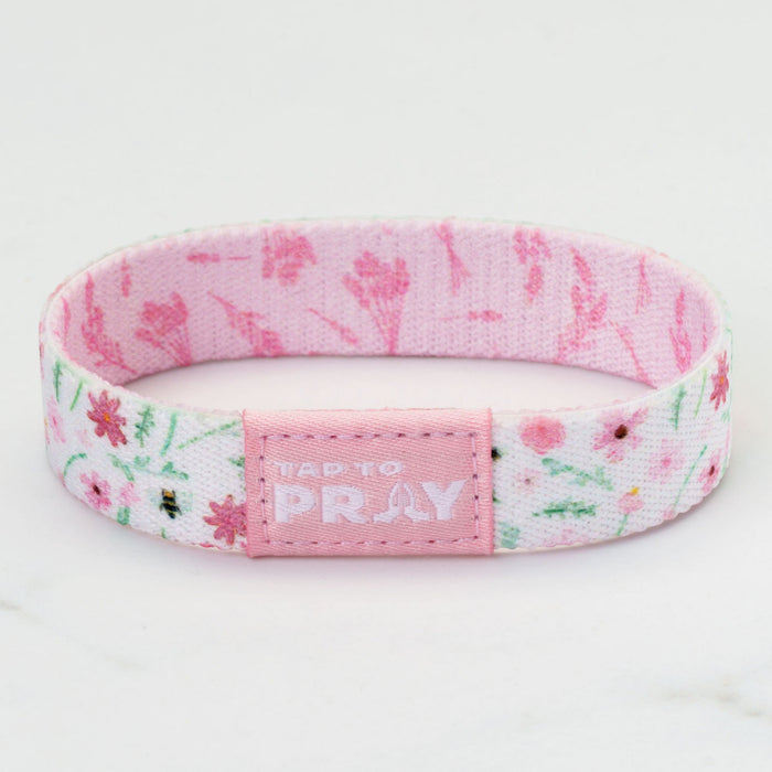 Tap To Pray® Wristband – Meadows - White