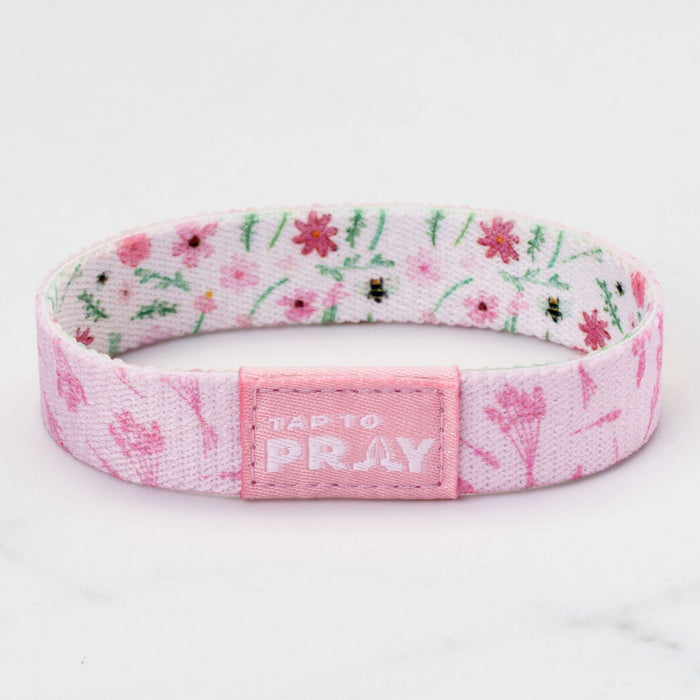 Tap To Pray® Wristband – Meadows - White