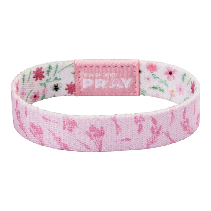 Tap To Pray® Wristband – Meadows - White