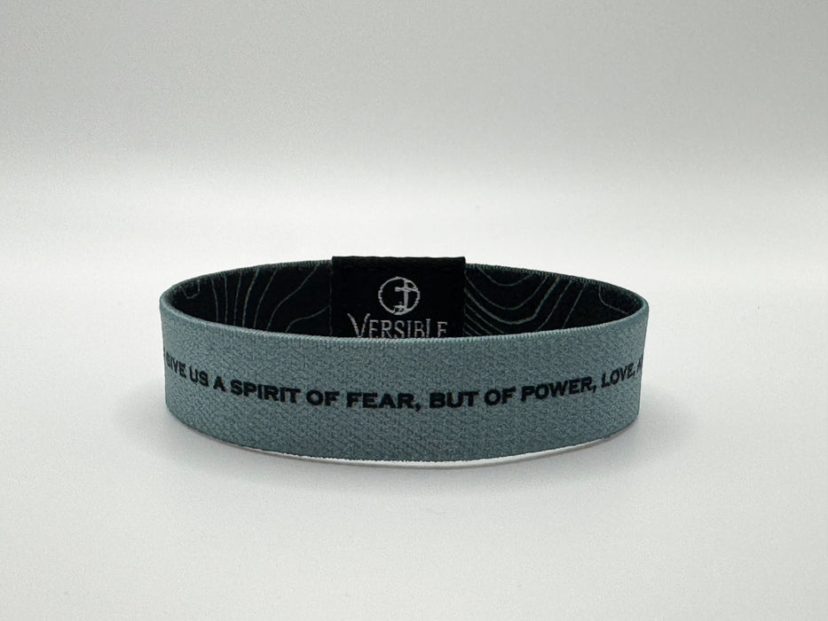 Black Topography / 2 Timothy 1:7 Wristband