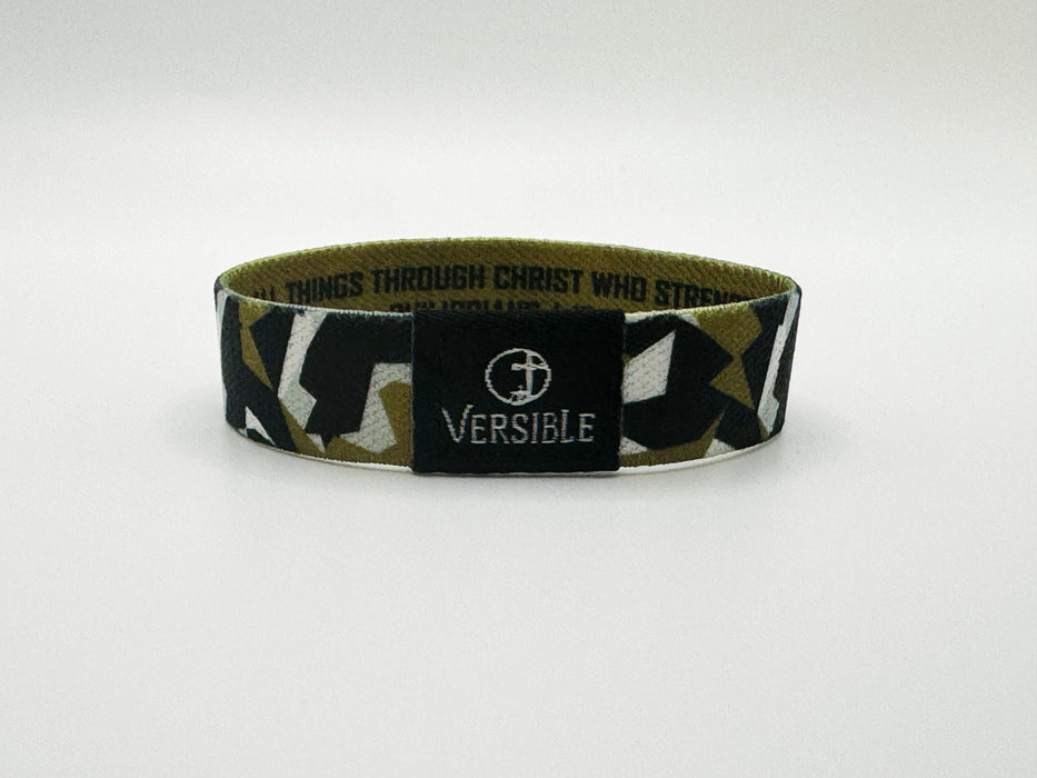 Team Camo / Philippians 4:13 Wristband