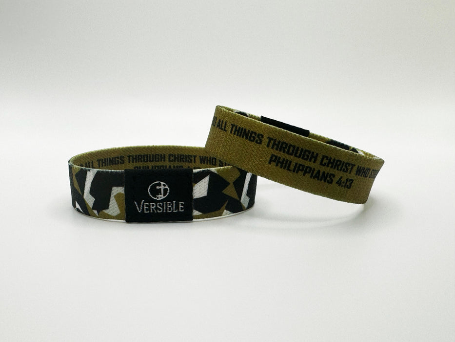 Team Camo / Philippians 4:13 Wristband