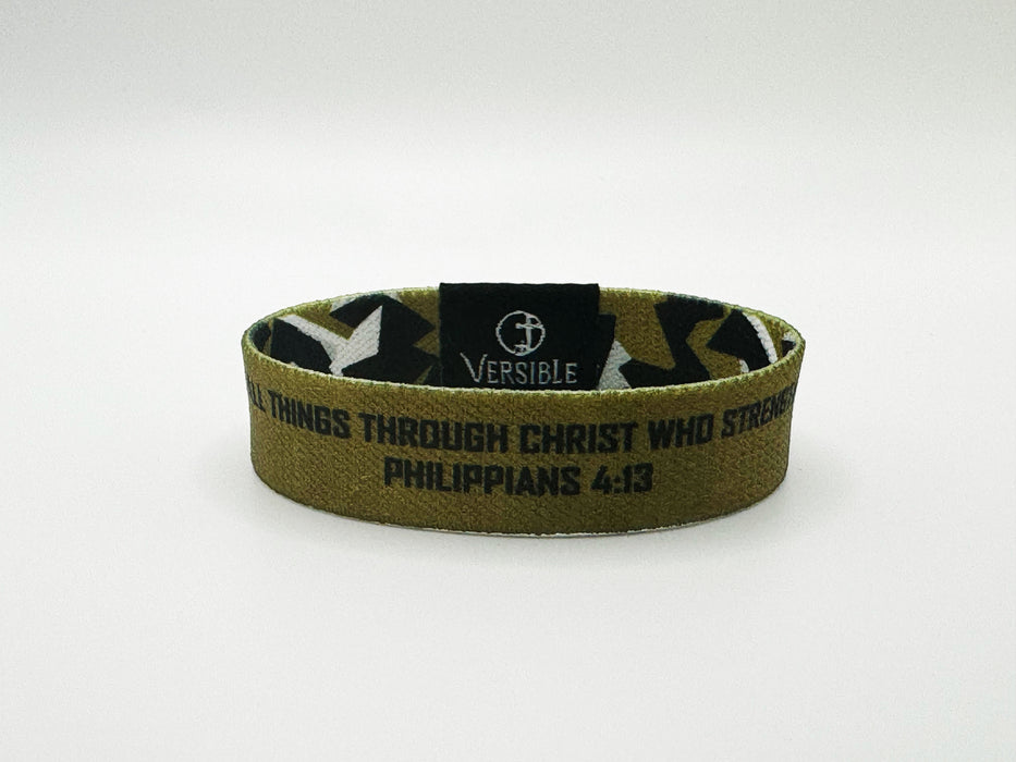 Team Camo / Philippians 4:13 Wristband