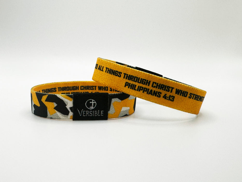 Team Camo / Philippians 4:13 Wristband