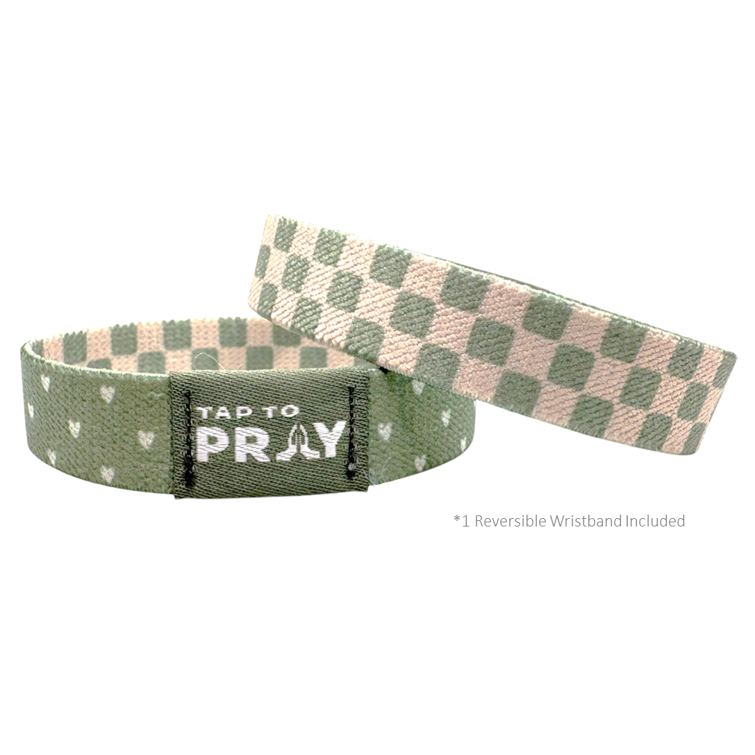 ★tow tow archive★ praying bracelet white TBH42ABTB021 Tap to Pray™ Wristbands - Blue & PInk WWJD — VERSIBLE