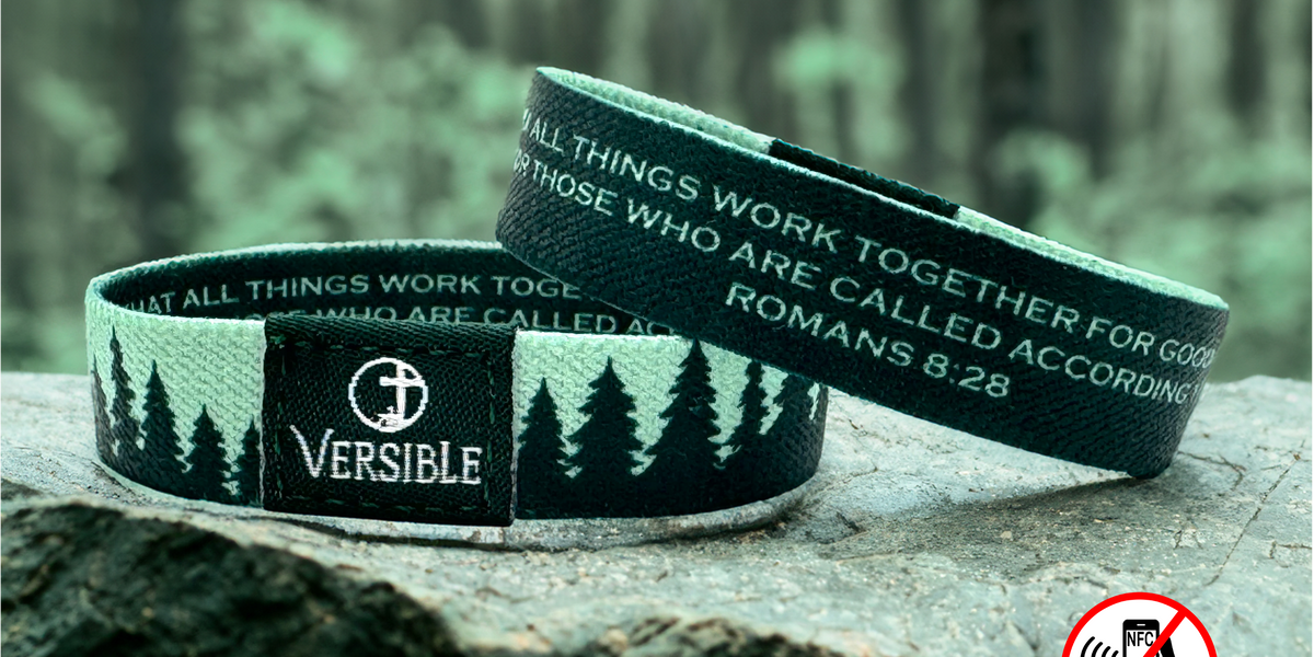 Versible® Wristbands - Forest Edge / Romans 8:28 — VERSIBLE