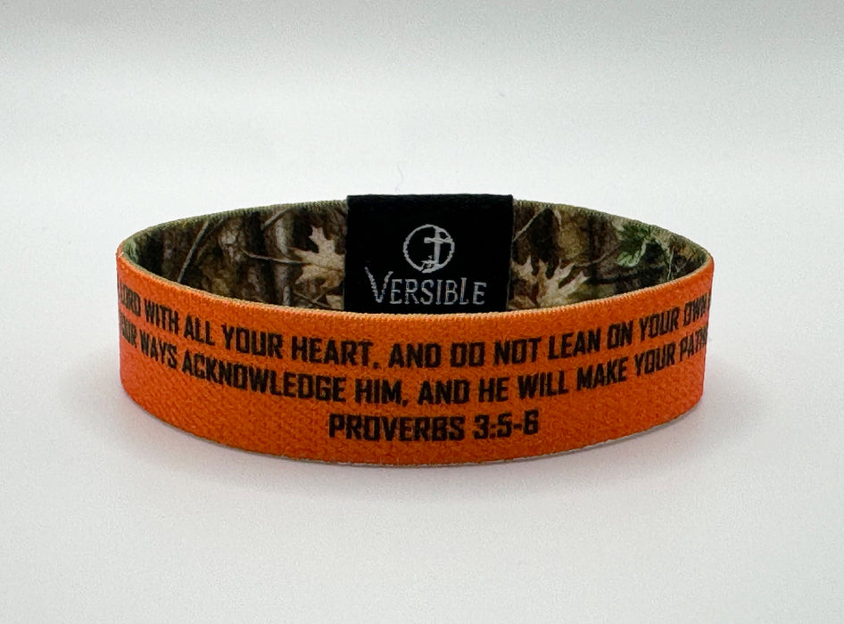 Forest Camo / Proverbs 3:5-6 Wristband