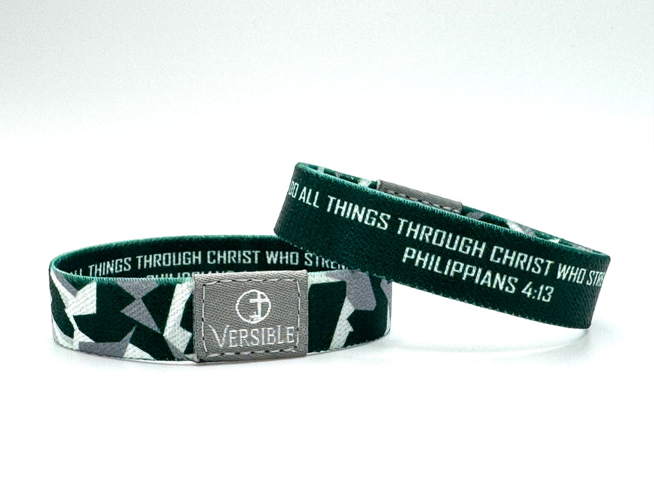 Team Camo / Philippians 4:13 Wristband