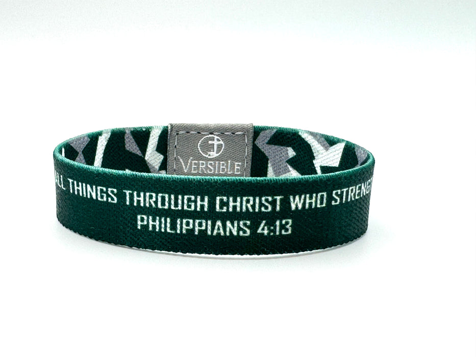 Team Camo / Philippians 4:13 Wristband