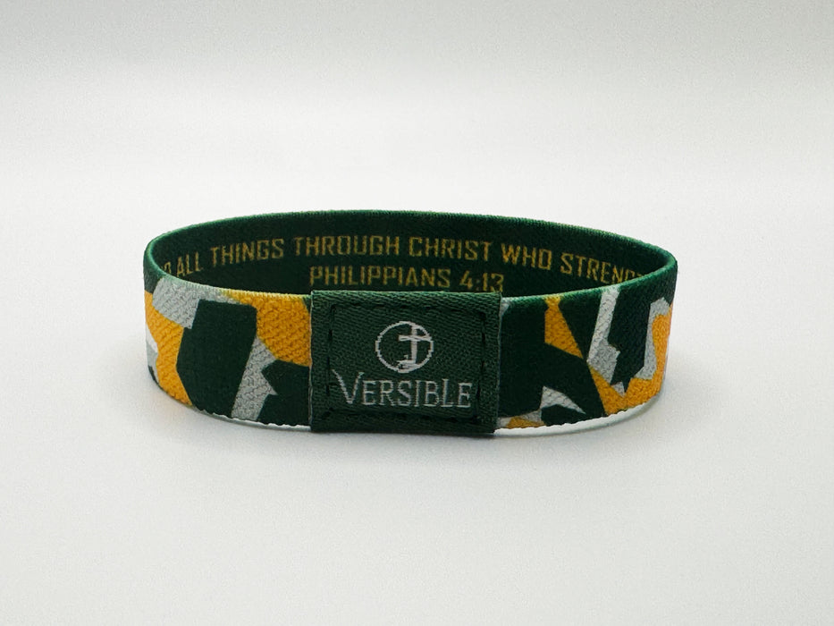 Team Camo / Philippians 4:13 Wristband