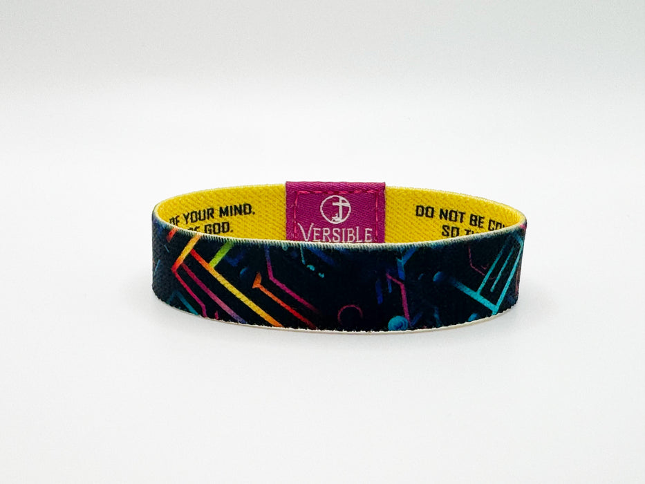 Neon Tech / Romans 12:2 Wristband