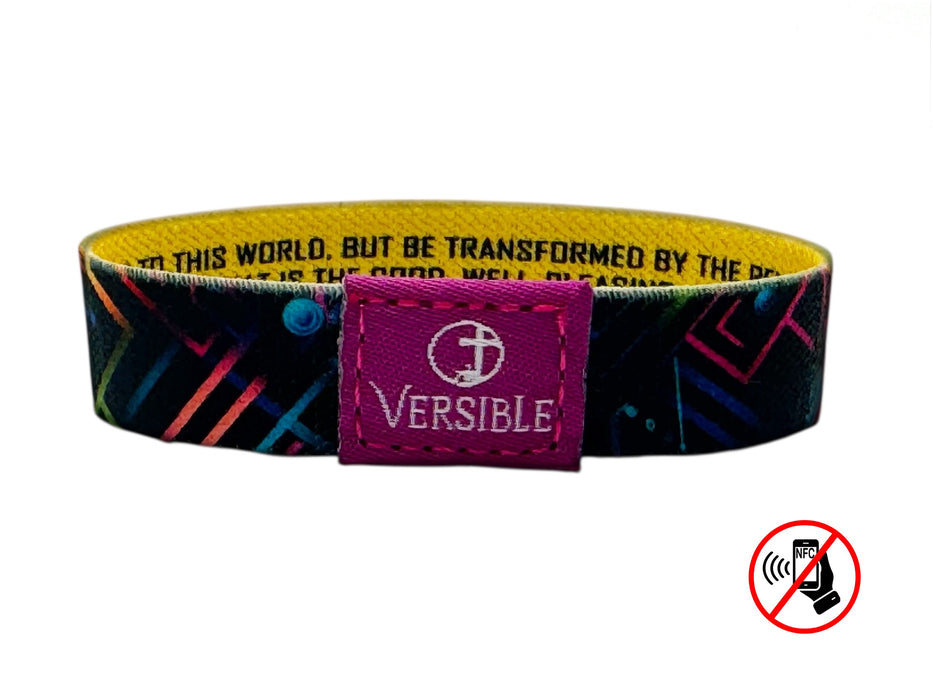 Versible® Wristbands - Neon Tech / Romans 12:2