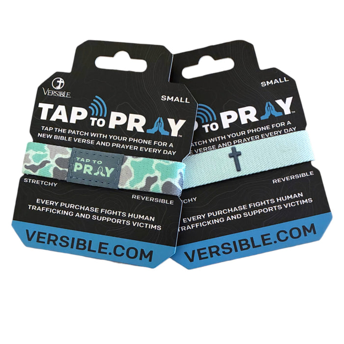 Tap To Pray® Wristband – River Rock Camo - Mint