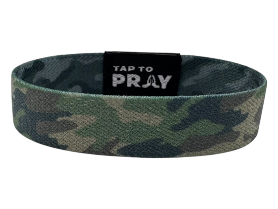 Tap To Pray™ Wristbands - Green & Charcoal Camo