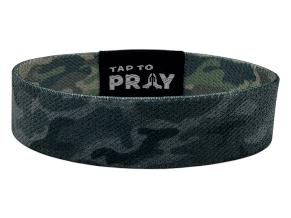 Tap To Pray™ Wristbands - Green & Charcoal Camo