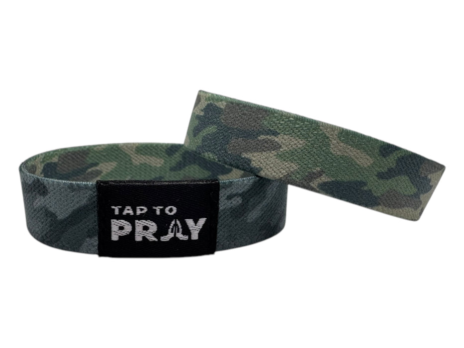 Tap To Pray™ Wristbands - Green & Charcoal Camo