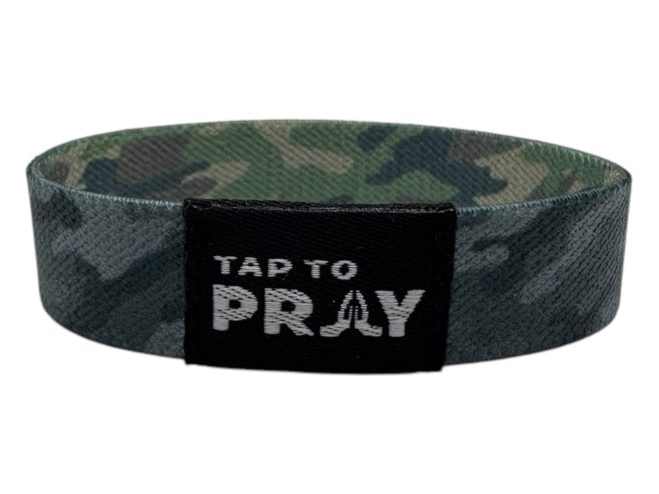 Tap To Pray™ Wristbands - Green & Charcoal Camo